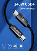 USB4 Gen3 Ultra Fast Cable - 240W PD & 40Gbps Data Transfer