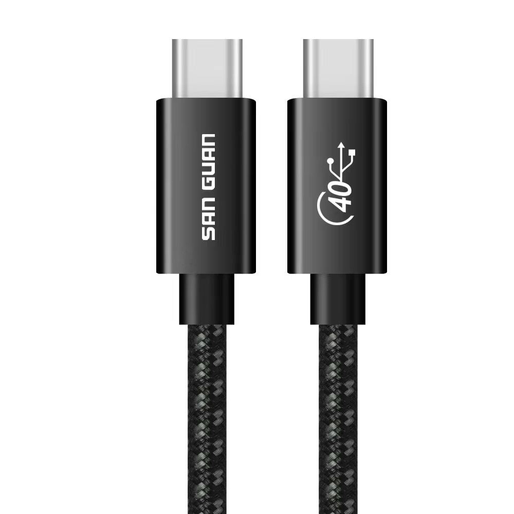 SAN GUAN USB4 Gen3 Coaxial Cable - 40Gbps, 100W PD Fast Charging