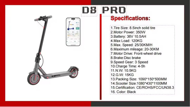 D8 Pro Elektrisk Scooter – Smart & Prisvärd