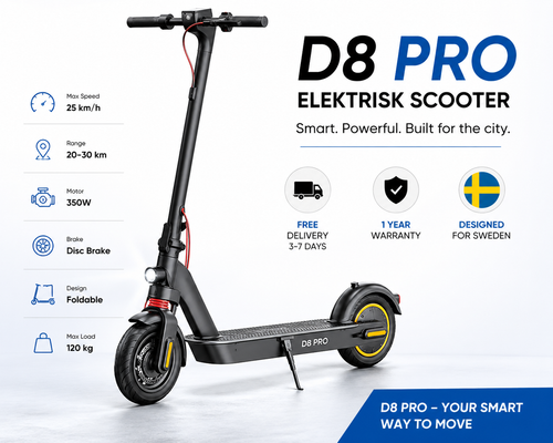 D8 Pro Elektrisk Scooter – Smart & Prisvärd