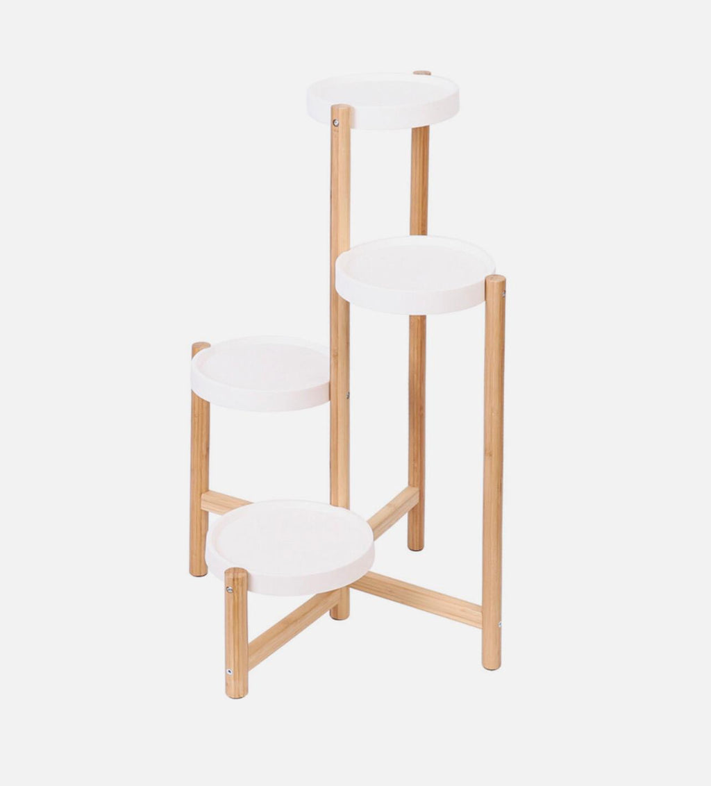 Blomsterställning i Bambu & Plast (4 våningar) – Modell XJJ456-L