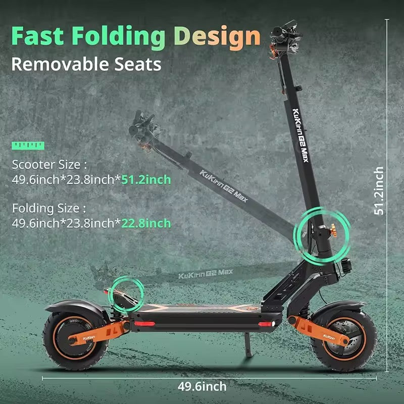 KuKirin G2 MAX Elscooter – Med Säte & Komfort