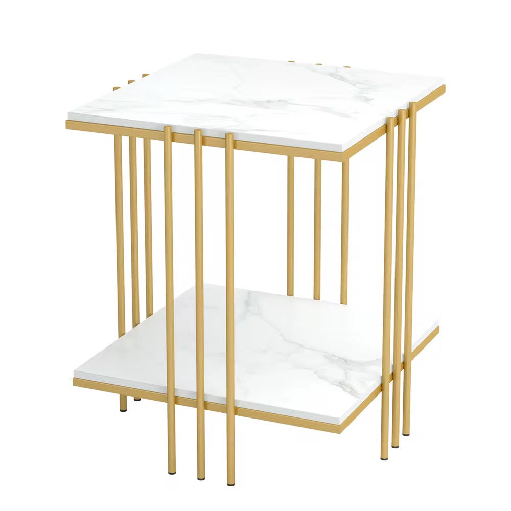 Modernt Sidobord med Stenskiva och Metallram