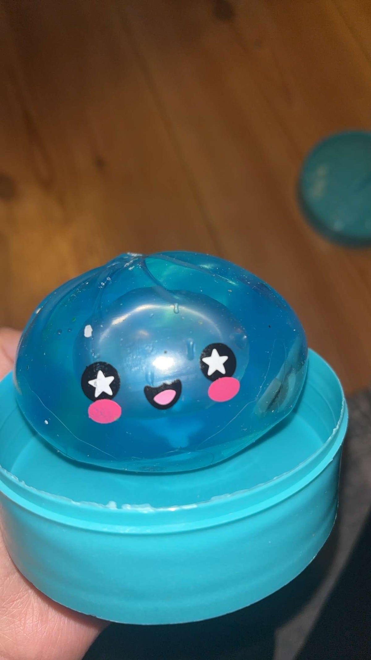 Glitter Mystery Dumpling Squishy med Stjärnögon | Blue Edition