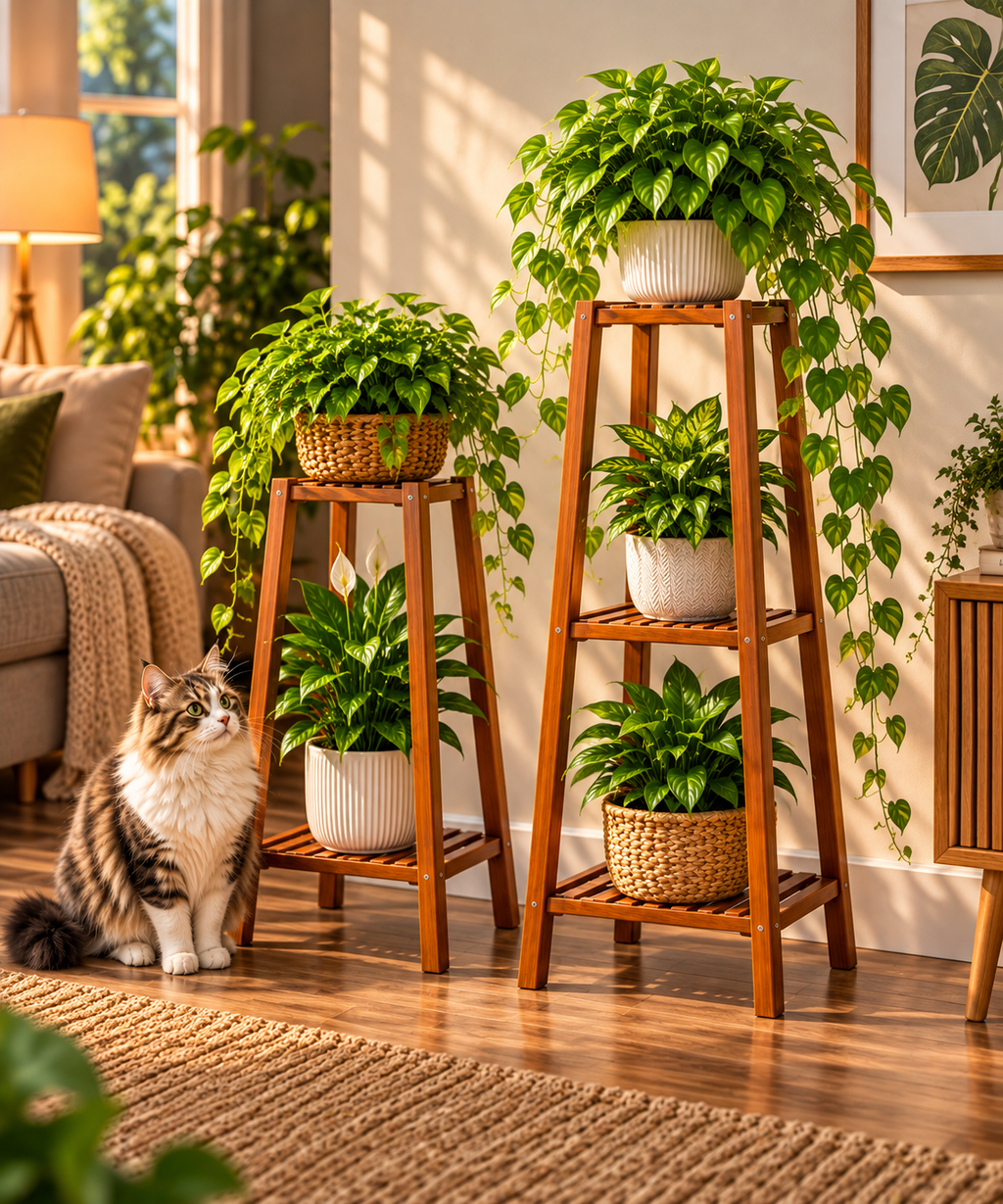 Blomhylla i Bambu – 2-pack Växtställ S & M
