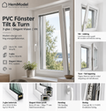 PVC Fönster Tilt & Turn | 3-glas | Elegant Vision | Vit